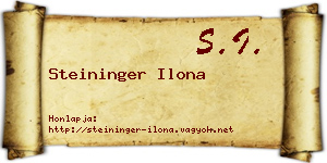 Steininger Ilona névjegykártya
