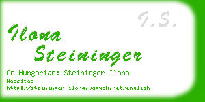 ilona steininger business card
